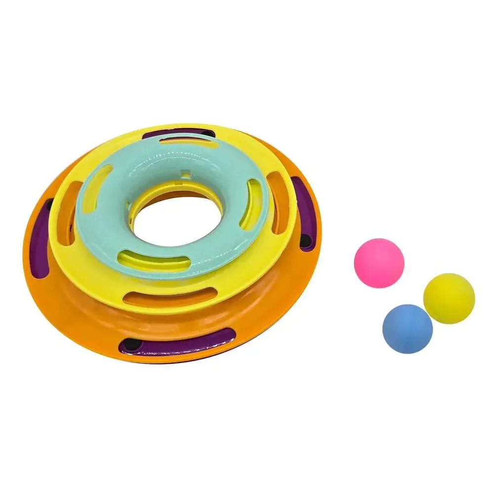 Triple Level Cat Toy Tower with Jingle Balls